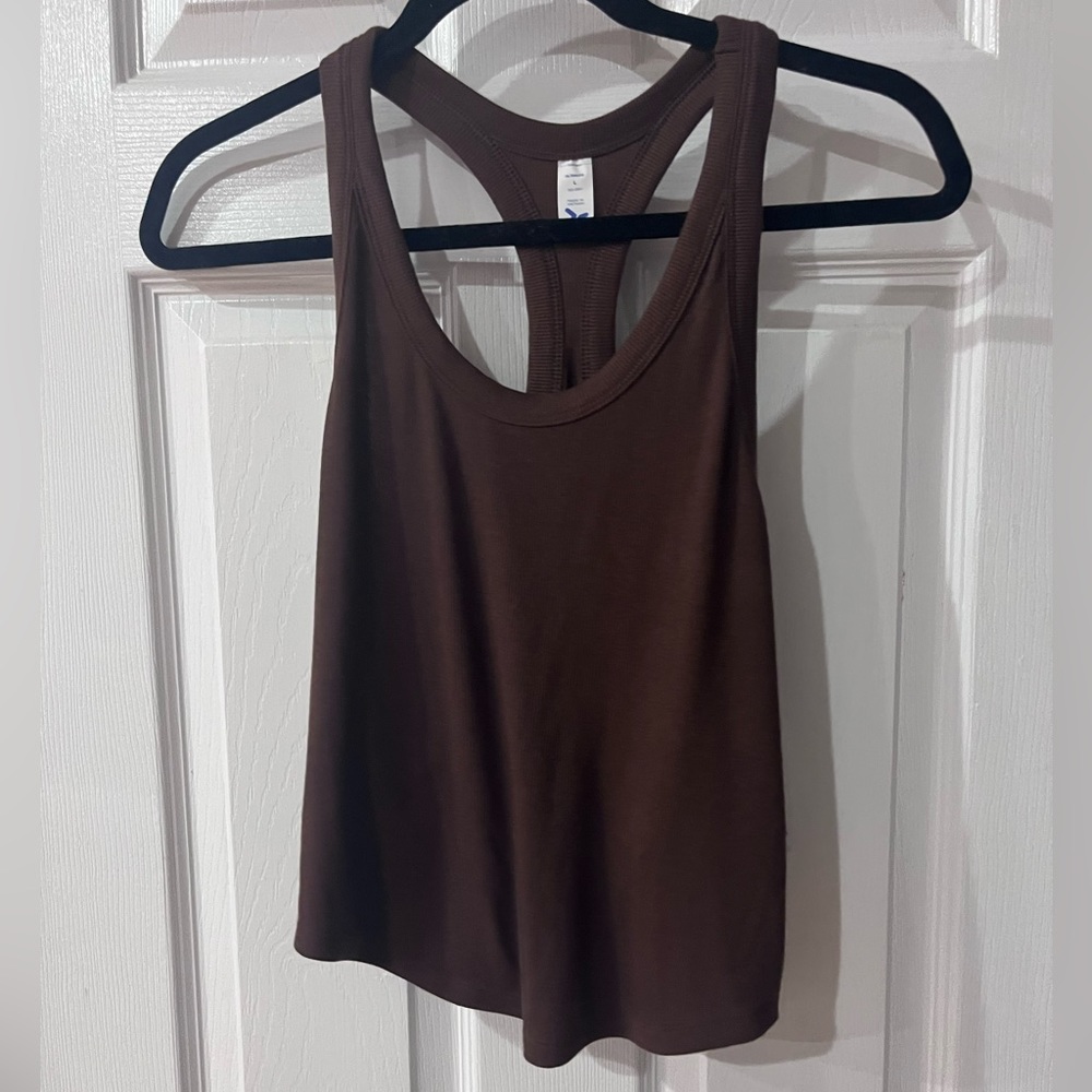 Dark brown cropped tank